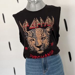 Graphic Def Lepard Pyromania Tour Tank Tee Size Large Unisex